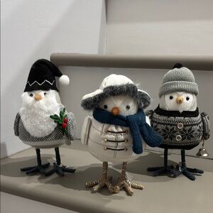 Set of Three Festive Birds